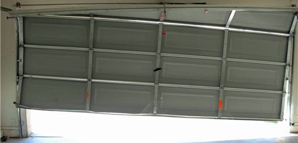 Garage door on angle